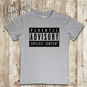 Прикольные футболки: Parental Advisory Explicit Content Grey